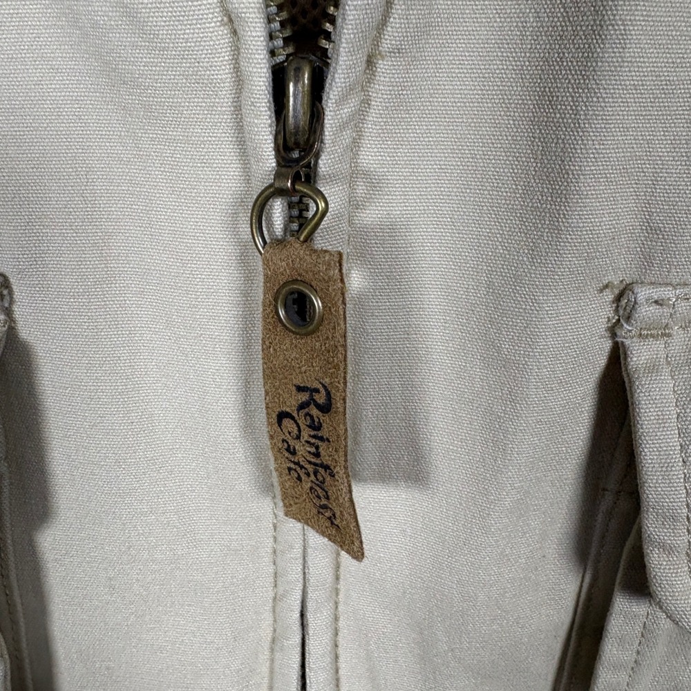 Rainforest Cafe Mens Khaki Cotton Canvas Multi Pocket Fishing Utility Vest - Picture 5 of 6